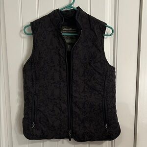 Eddie Bauer Women's Black Patterned Vest